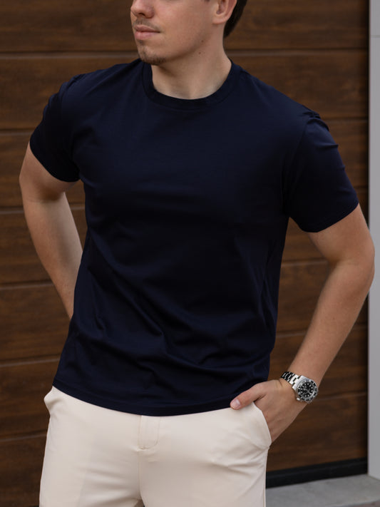 The Mercerised T-Shirt - Dark Blue