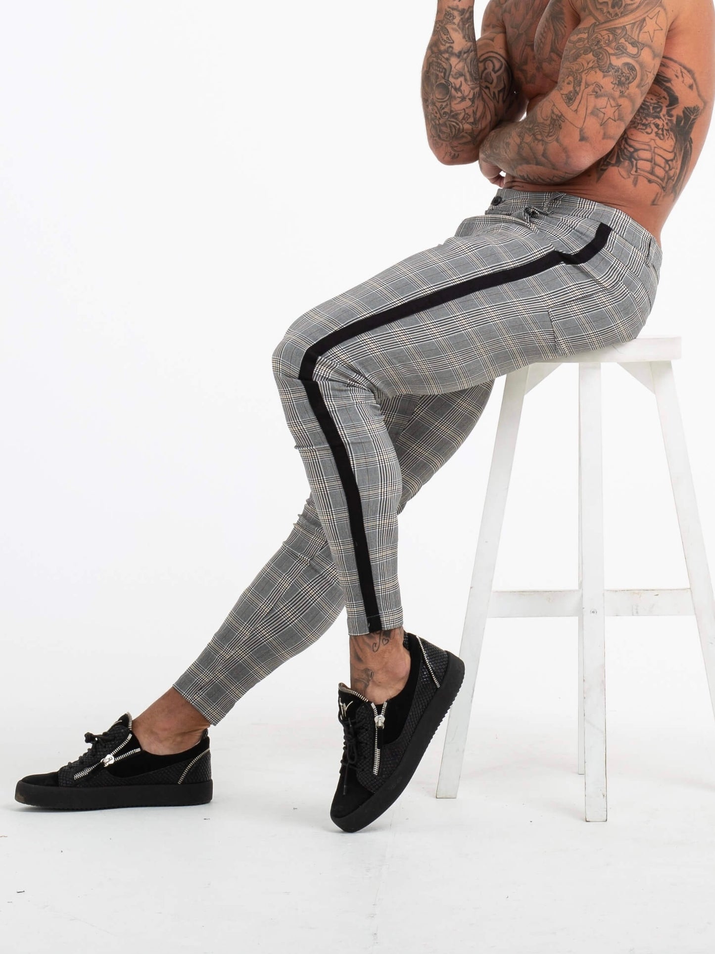 THE EMANUELE TROUSERS - GREY/BLACK 2.0