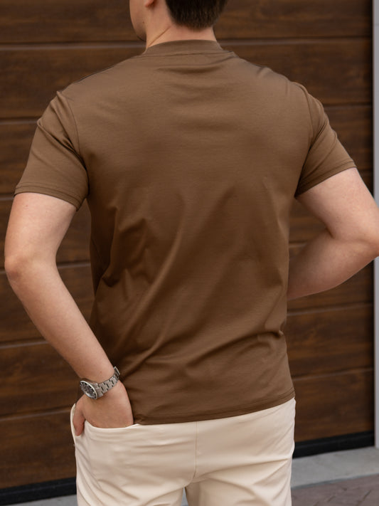 The Mercerised T-Shirt - Coffee