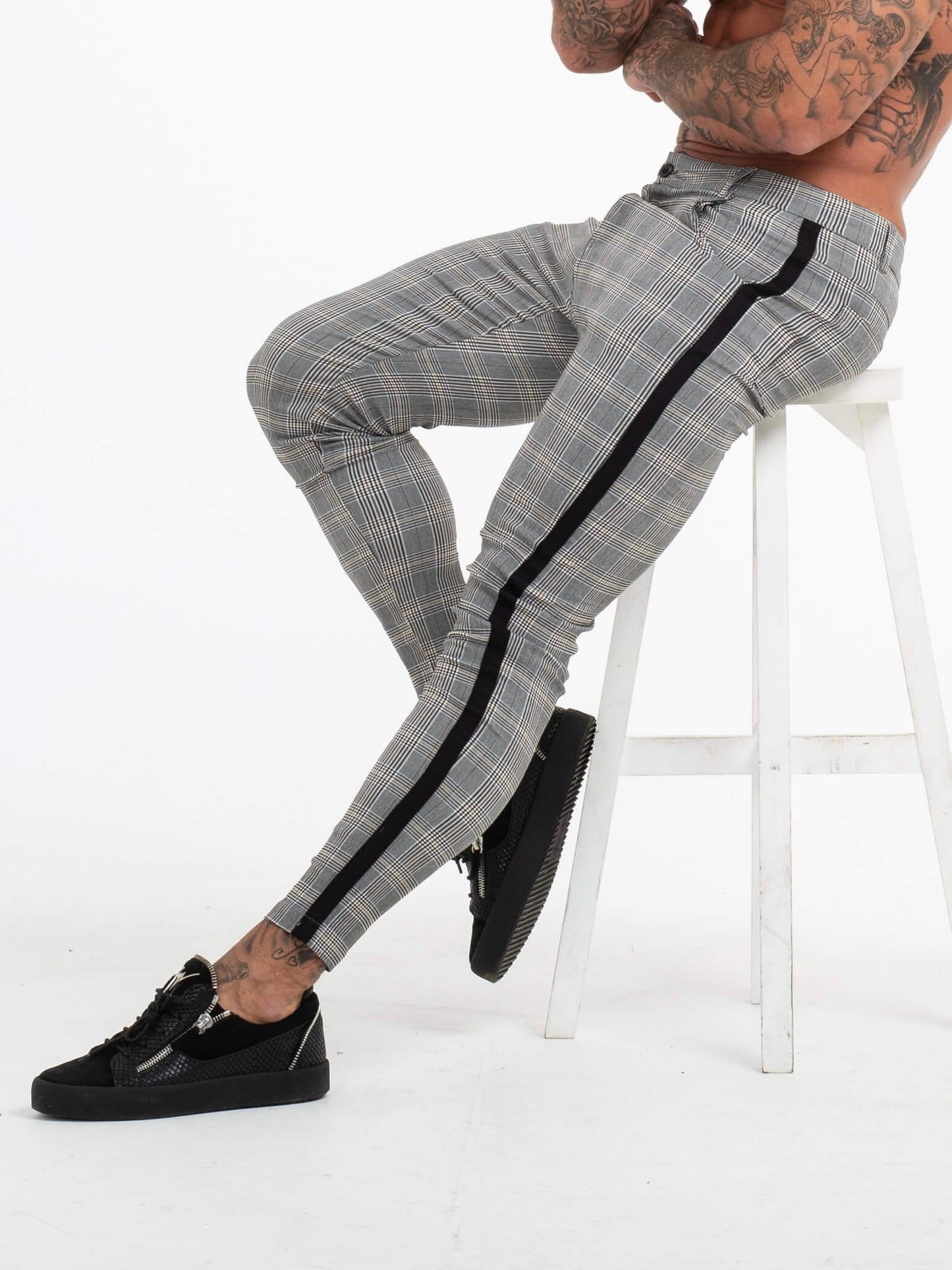 THE EMANUELE TROUSERS - GREY/BLACK 2.0
