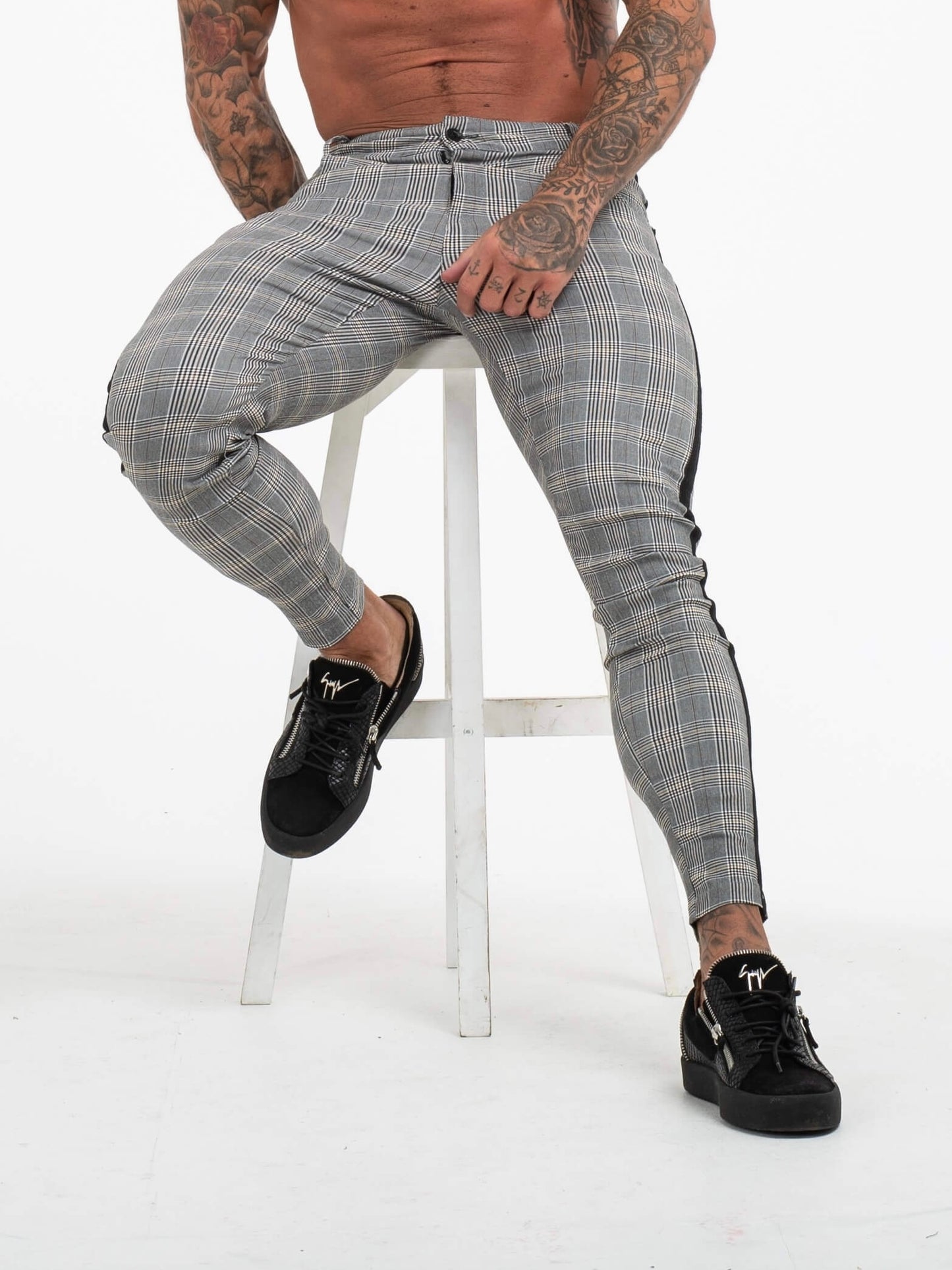 THE EMANUELE TROUSERS - GREY/BLACK 2.0