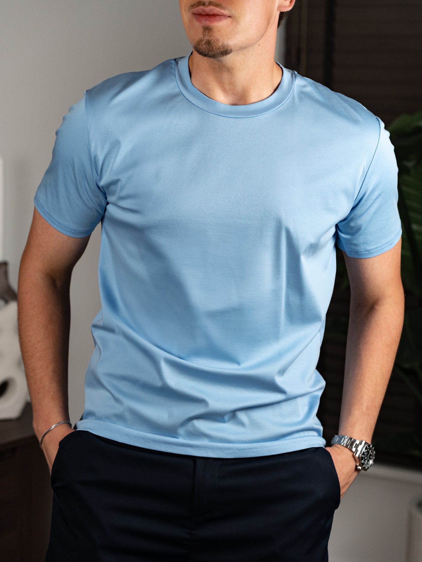 The Mercerised T-Shirt - Light Blue