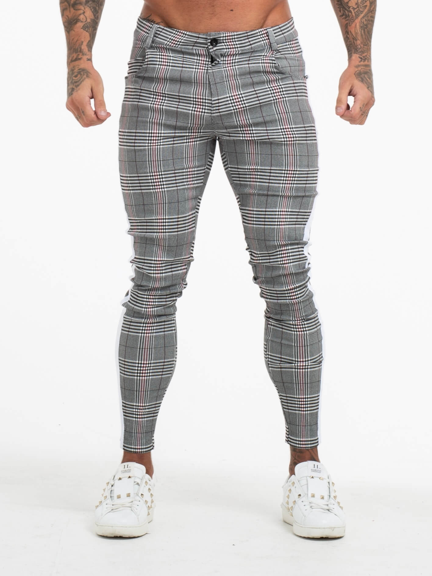 The Emanuele Trousers - Grey/White