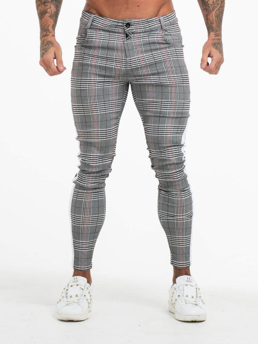 THE EMANUELE TROUSERS - GREY/WHITE