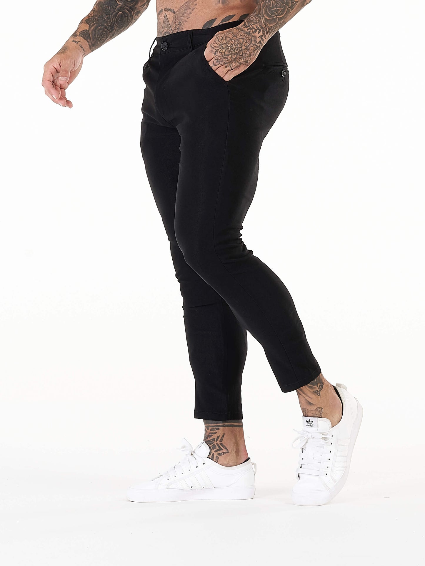 Stylish Michèllo jeans trousers and shorts in various sizes, colors, and styles for men, including class, ripped designs, and summer shorts.
