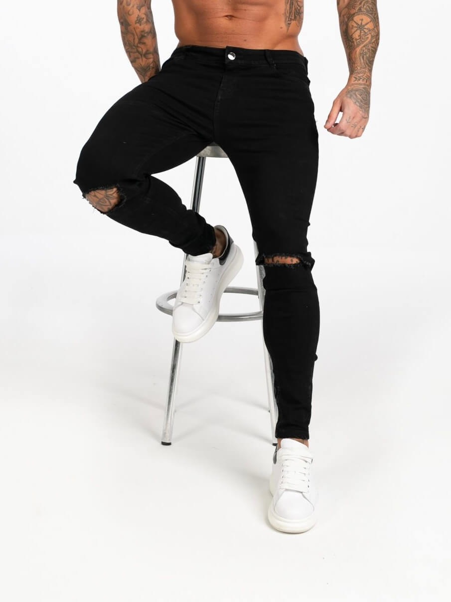 Stylish Michèllo jeans trousers and shorts in various sizes, colors, and styles for men, including class, ripped designs, and summer shorts.