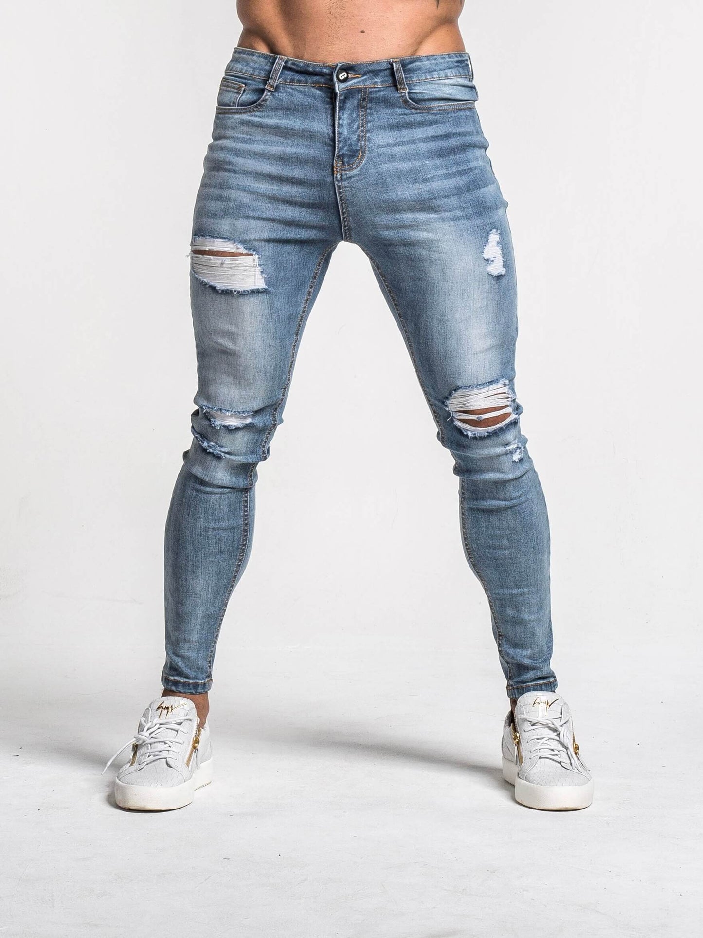 Stylish Michèllo jeans trousers and shorts in various sizes, colors, and styles for men, including class, ripped designs, and summer shorts.