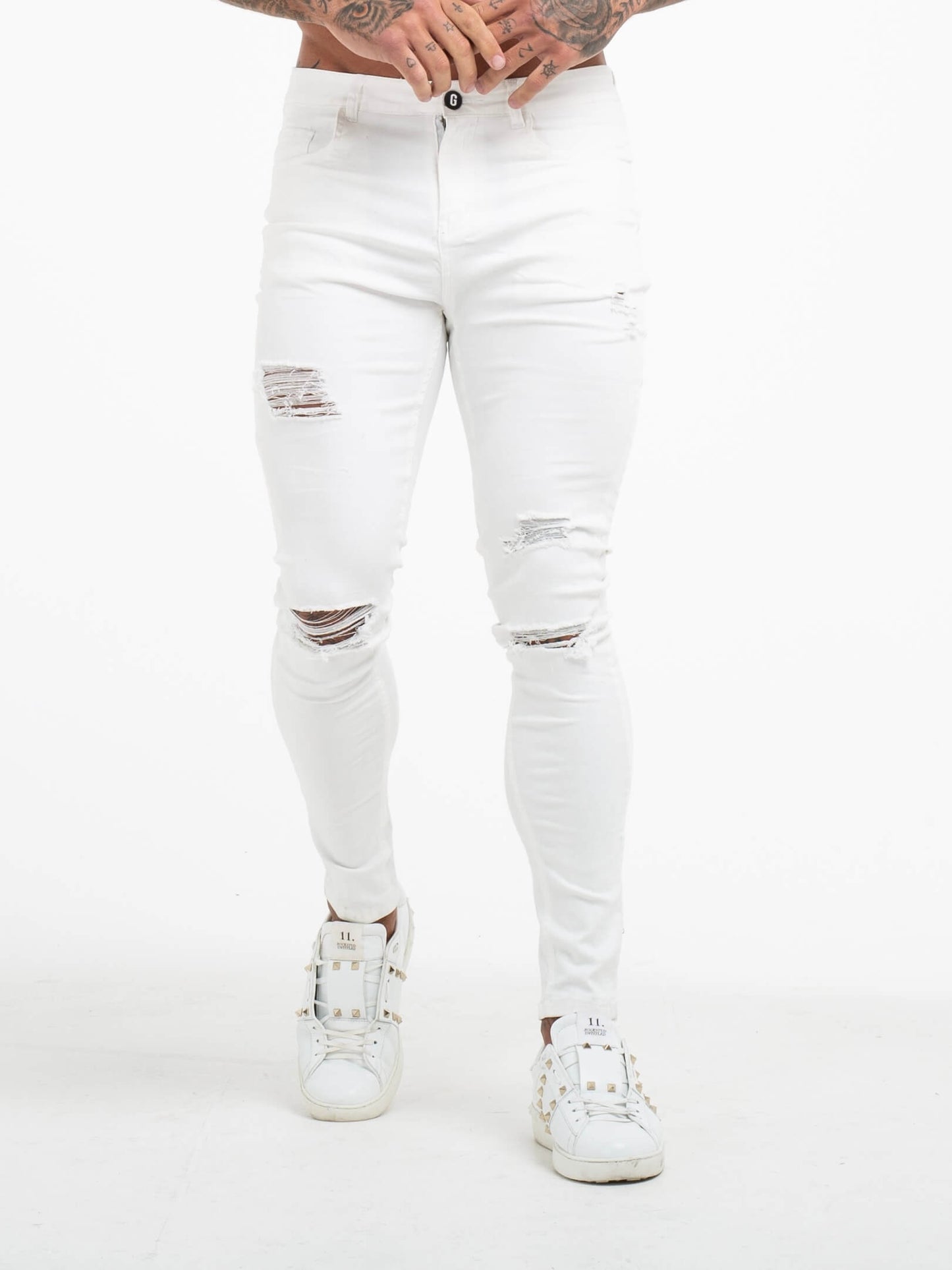 Stylish Michèllo jeans trousers and shorts in various sizes, colors, and styles for men, including class, ripped designs, and summer shorts.