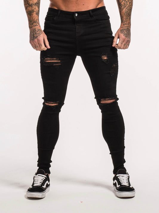 THE VITTORIO RIPPED JEANS - BLACK