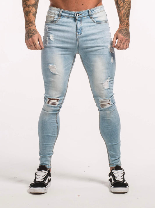 THE VITTORIO RIPPED JEANS - BLEACHED BLUE
