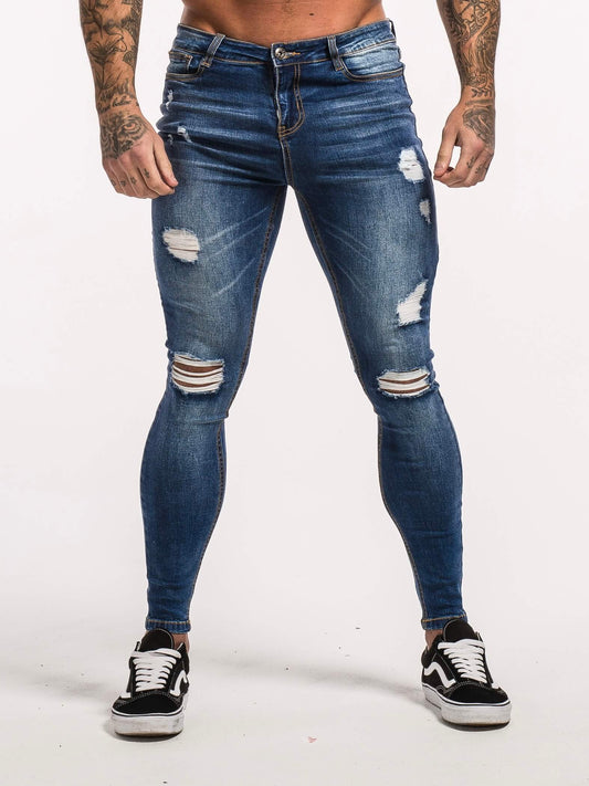 THE VITTORIO RIPPED JEANS - BLUE