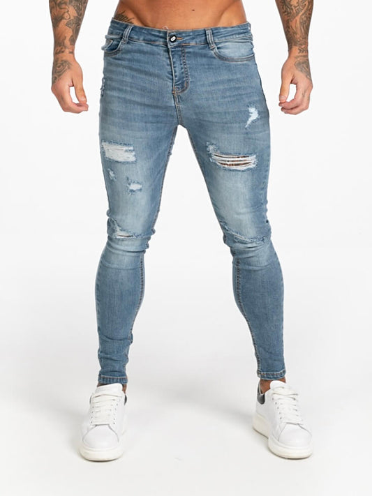 THE VITTORIO RIPPED JEANS - LIGHT BLUE