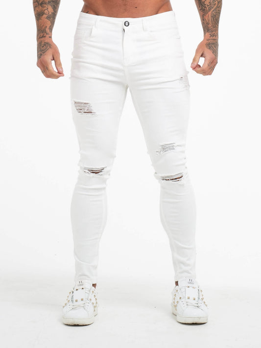 THE VITTORIO RIPPED JEANS - WHITE