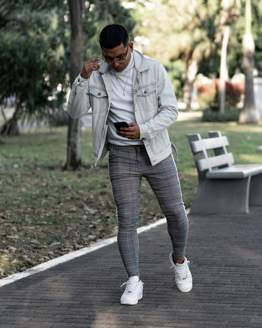 The Emanuele Trousers - Grey/White