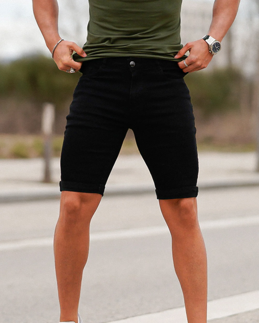 The Lucente Denim Shorts - Black
