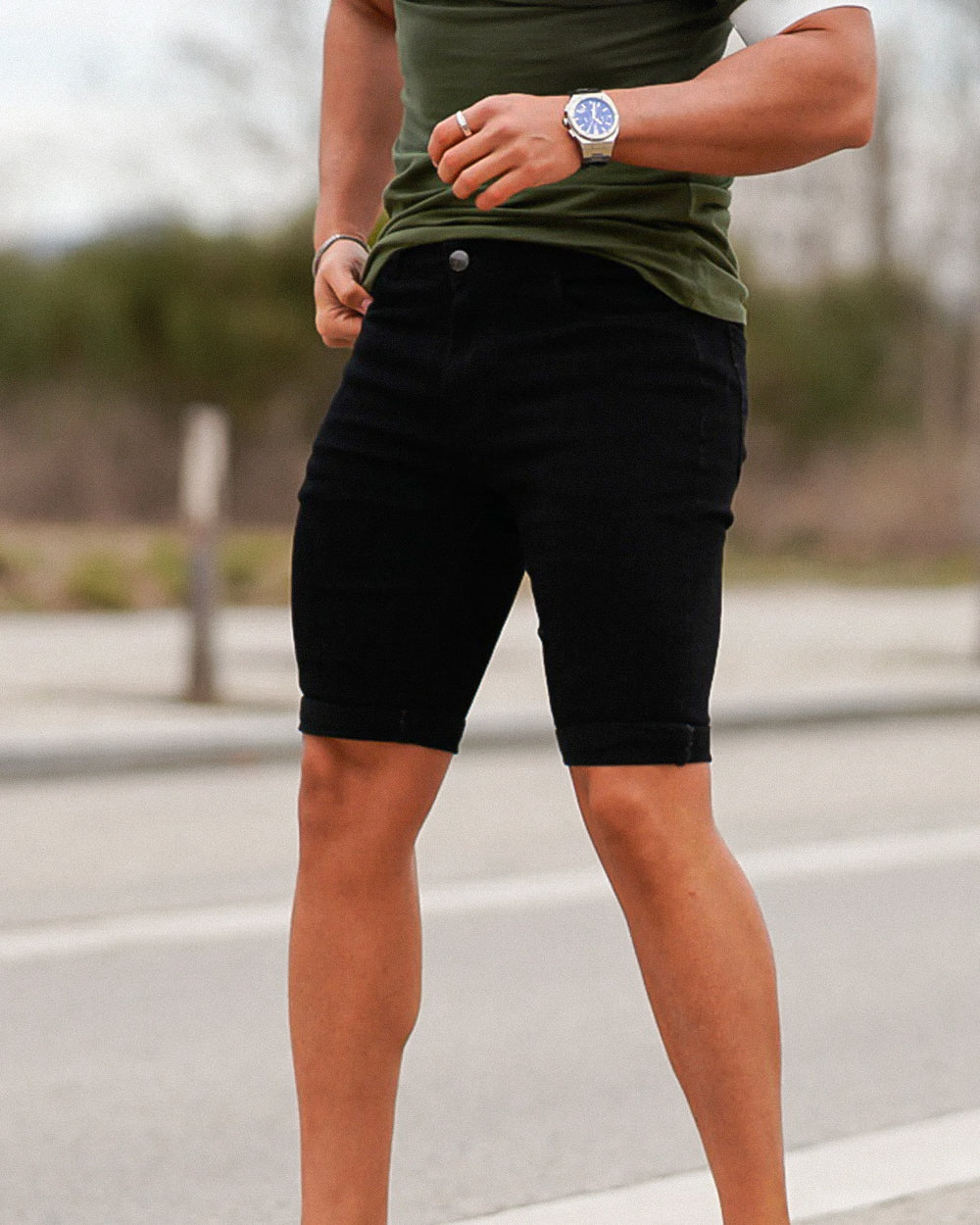 The Lucente Denim Shorts - Black