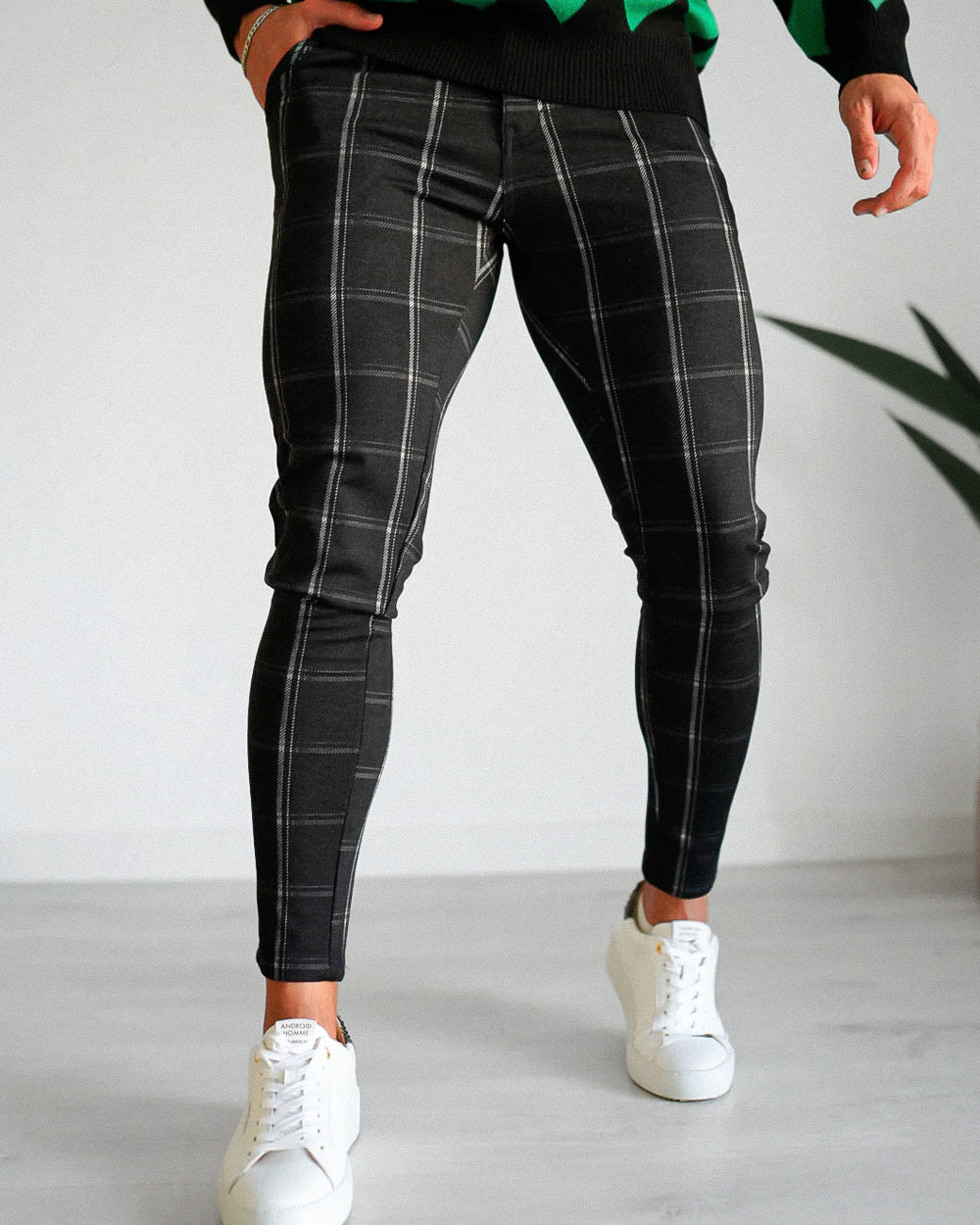 THE SILVIO TROUSERS - BLACK/WHITE