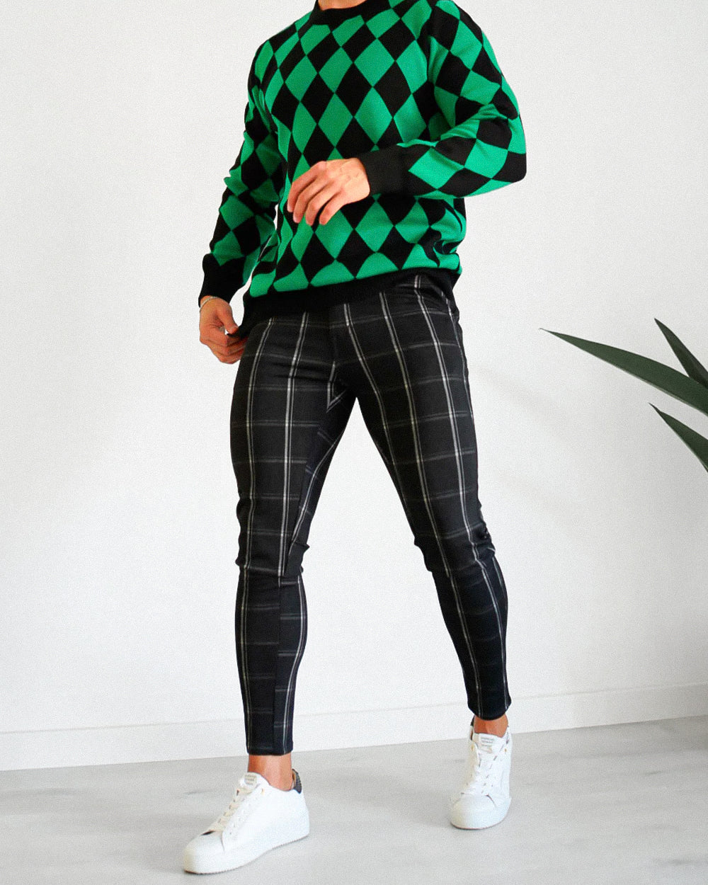 THE SILVIO TROUSERS - BLACK/WHITE