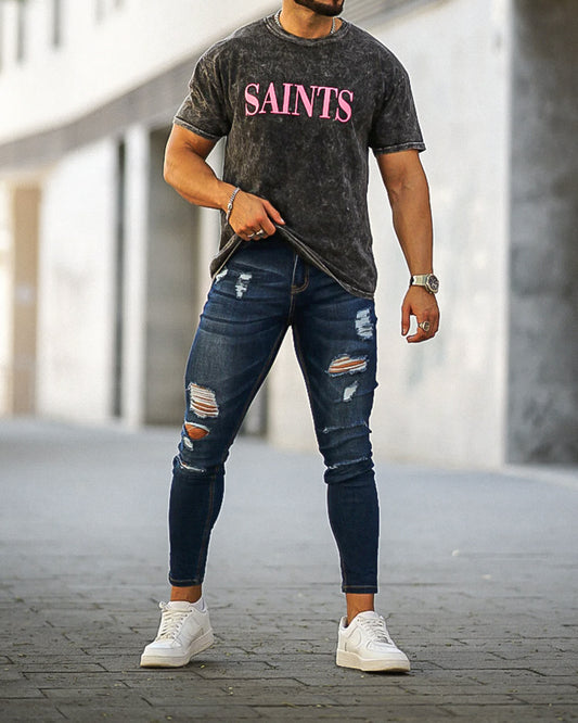 The Vittorio Ripped Jeans - Dark Blue