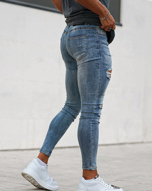 The Vittorio Ripped Jeans - Washed Blue