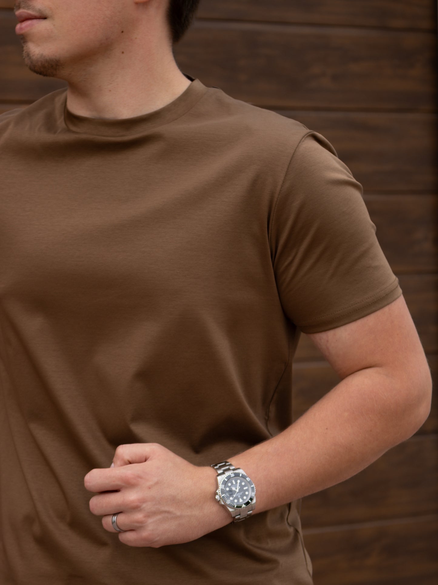 The Mercerised T-Shirt - Coffee