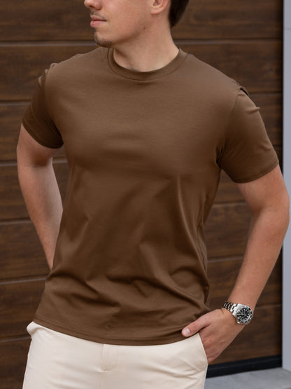 The Mercerised T-Shirt - Coffee