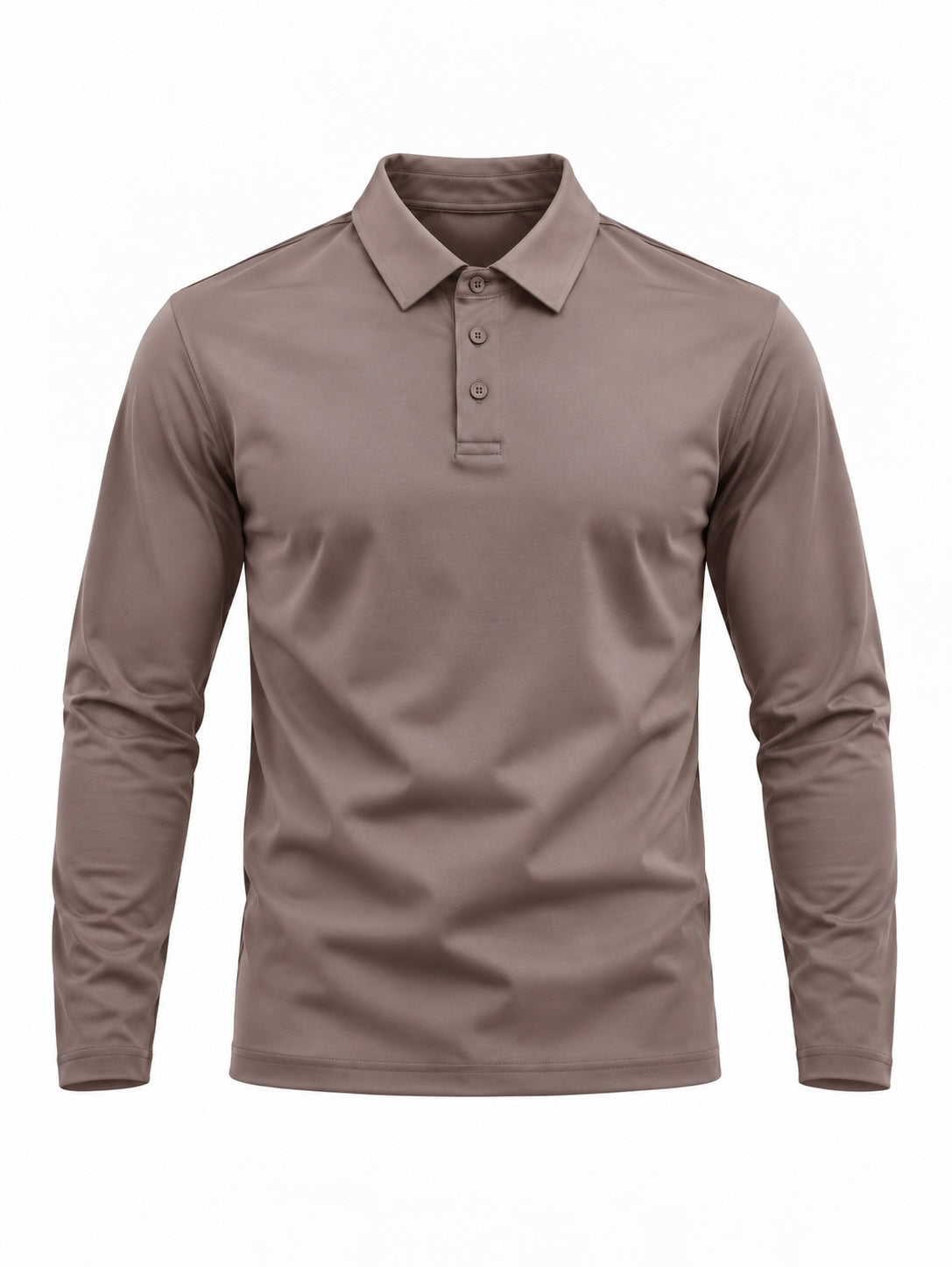 Mercerised Long Sleeve Polo - Camel