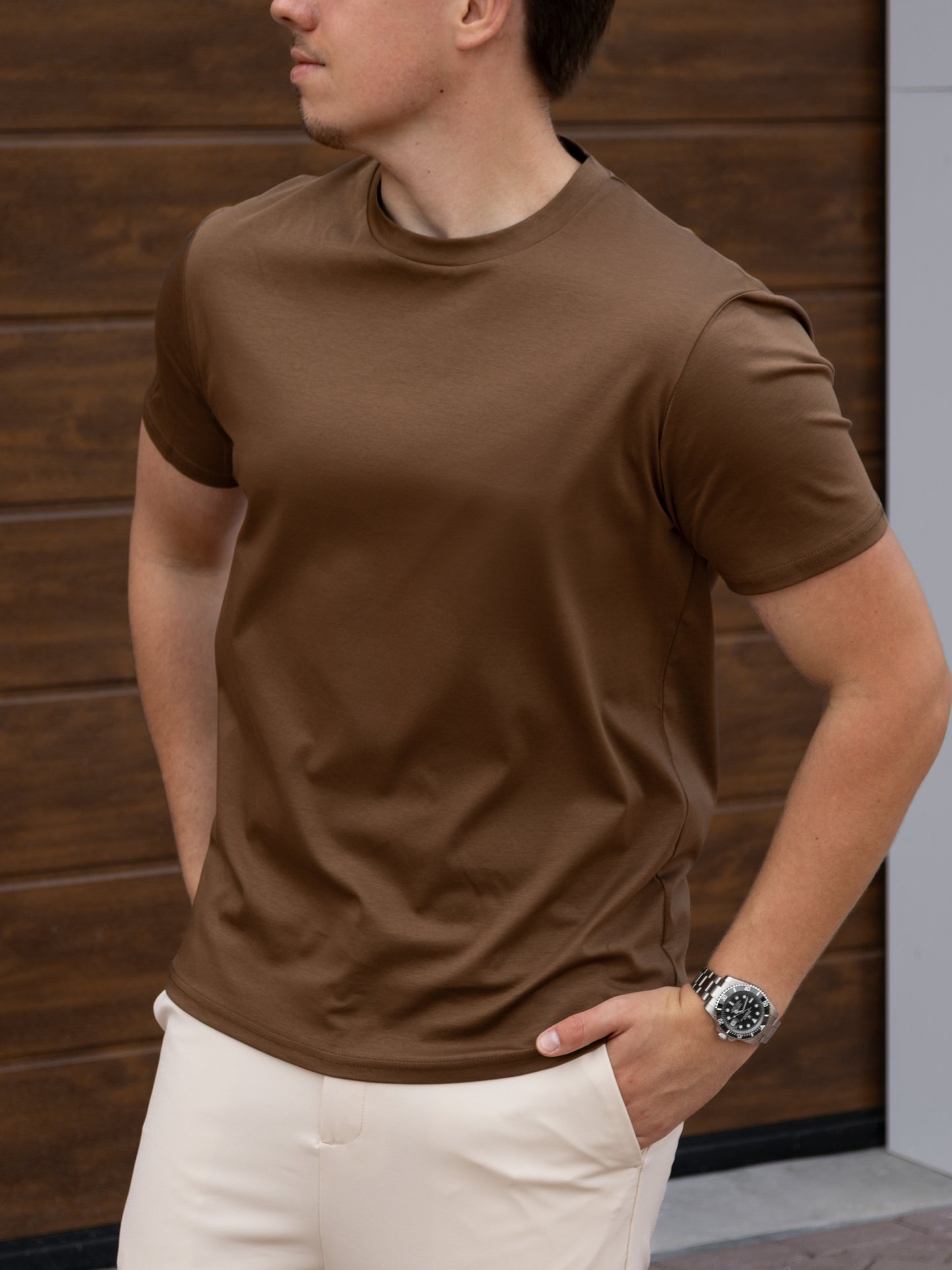 The Mercerised T-Shirt - Coffee