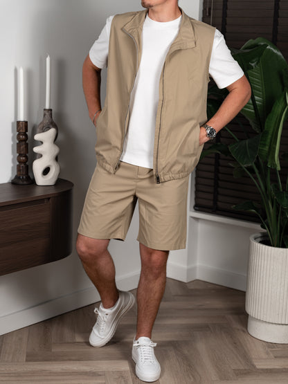 The Tech Gilet Set - Beige