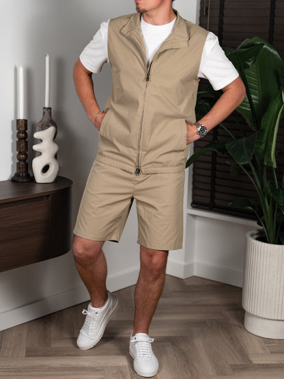 The Tech Gilet Set - Beige