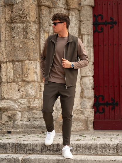 Tech Gilet Suit - Brown