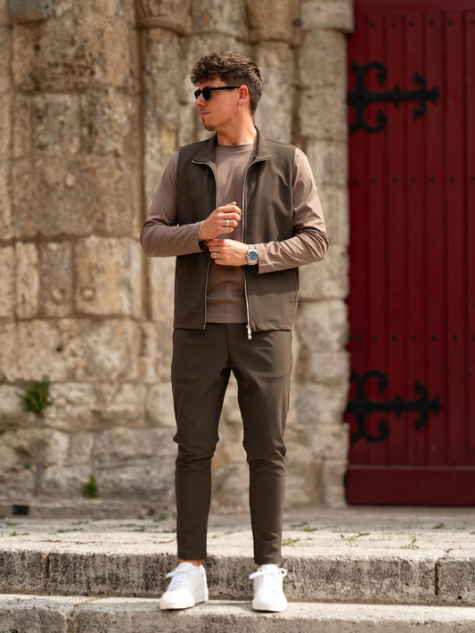 Tech Gilet Suit - Brown