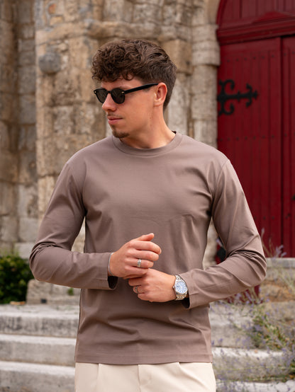 Mercerised Long Sleeve - Camel