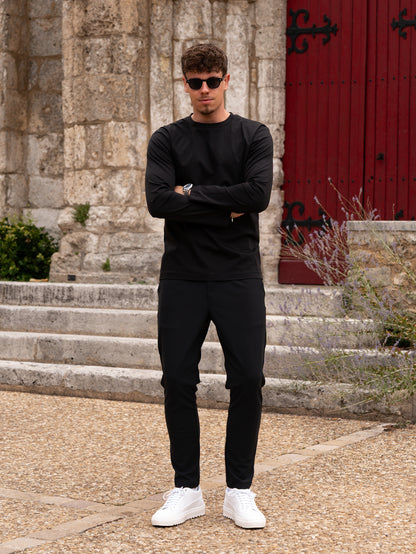 Mercerised Long Sleeve - Black