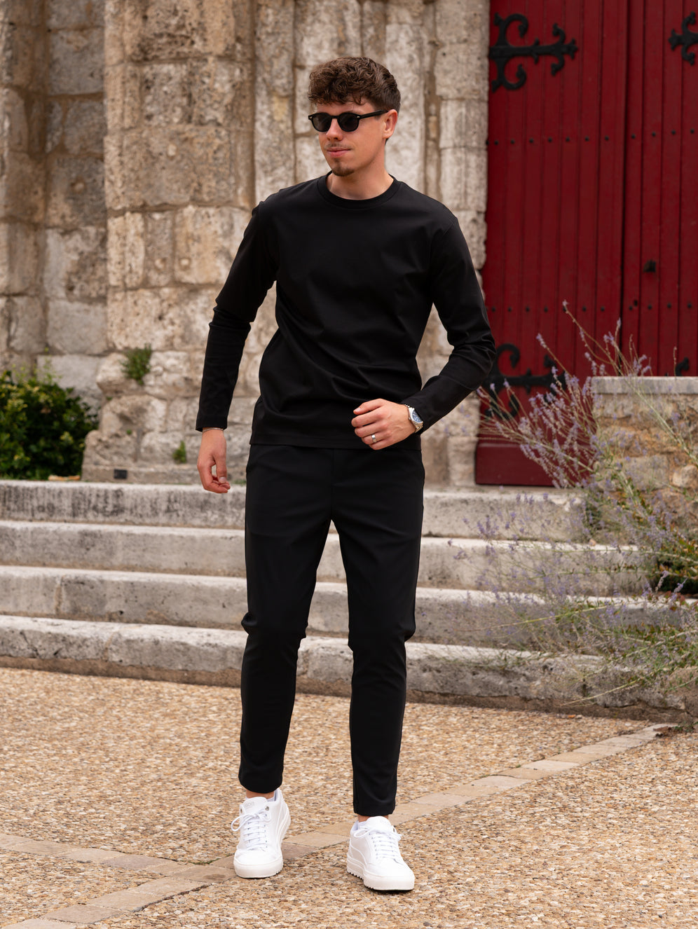 Mercerised Long Sleeve - Black