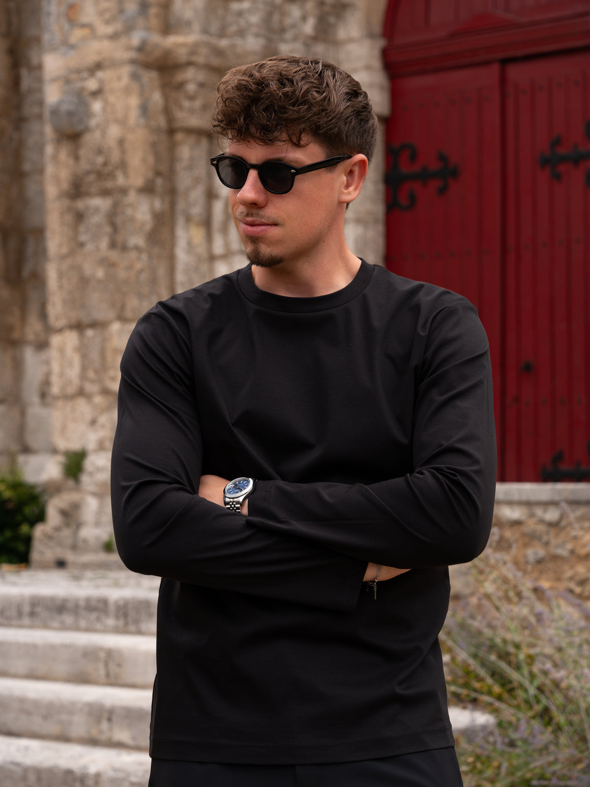 Mercerised Long Sleeve - Black