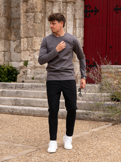 Mercerised Long Sleeve - Grey