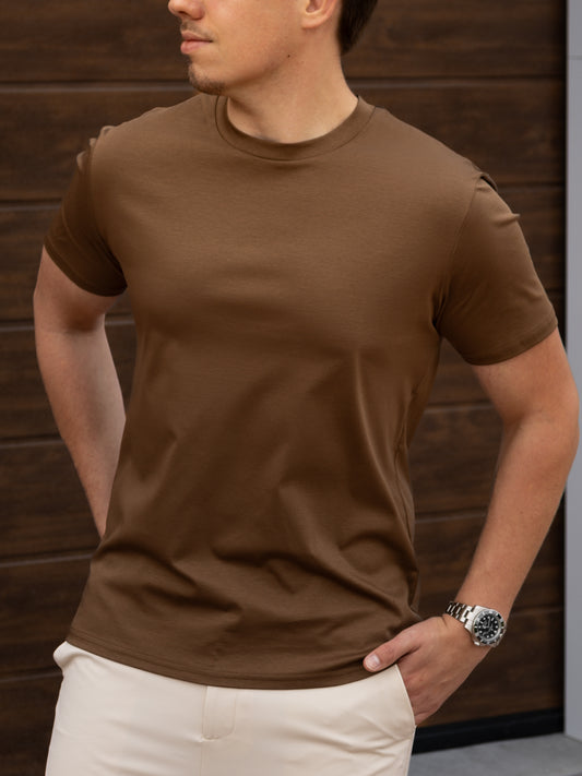 The Mercerised T-Shirt - Coffee