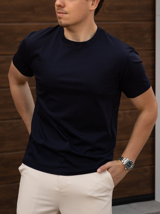 The Mercerised T-Shirt - Dark Blue