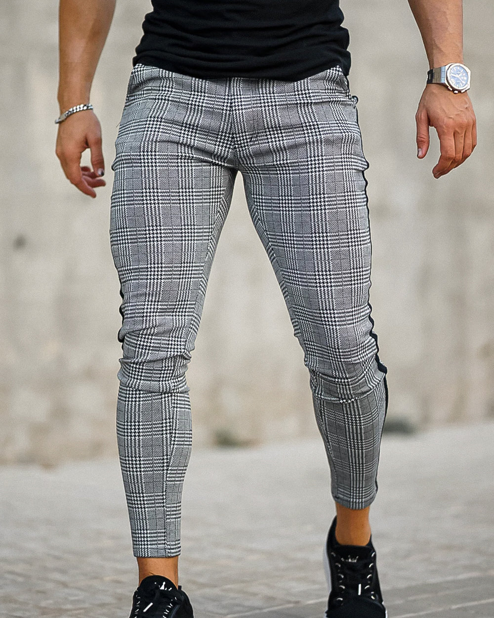 THE EMANUELE TROUSERS - GREY/BLACK