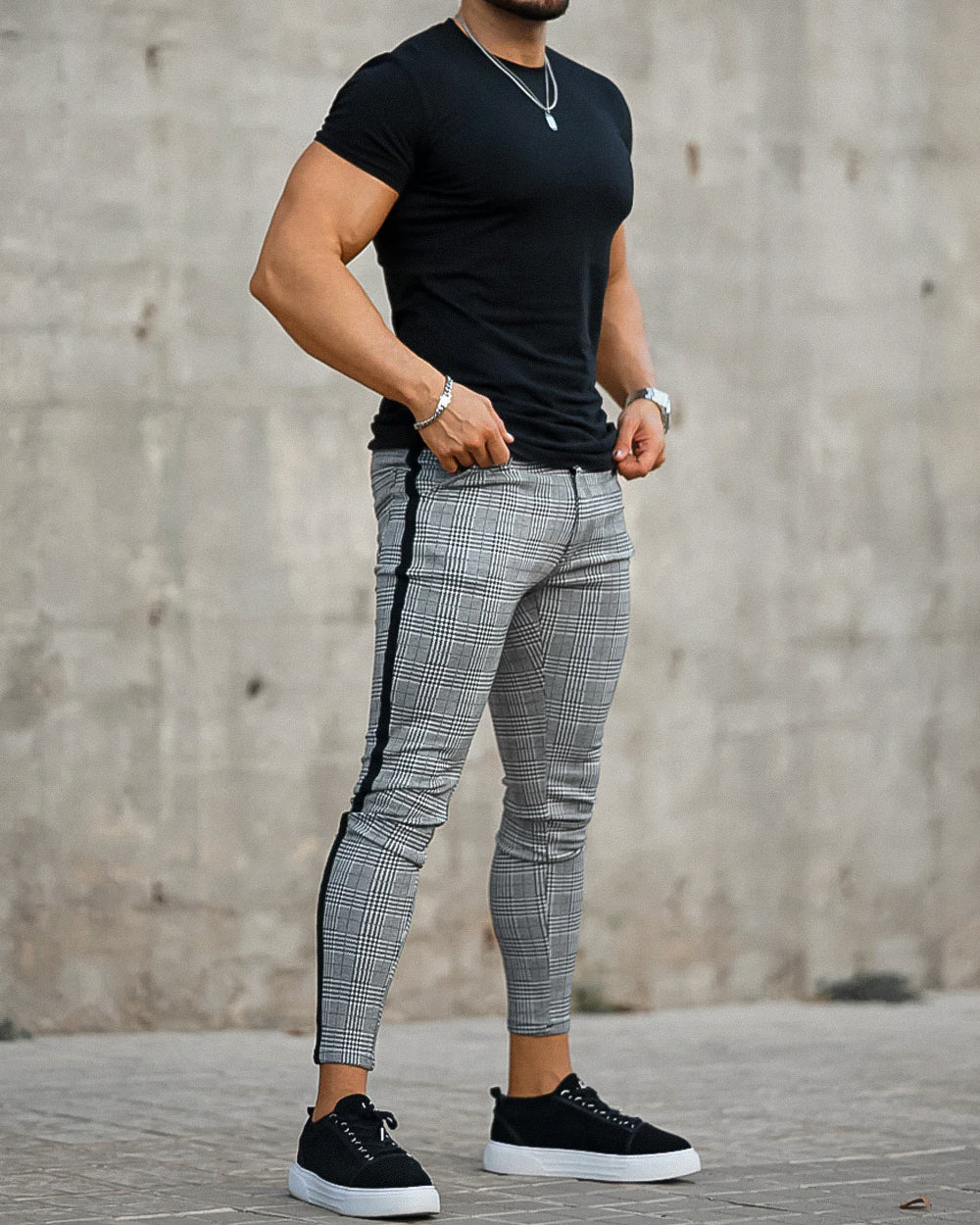 THE EMANUELE TROUSERS - GREY/BLACK
