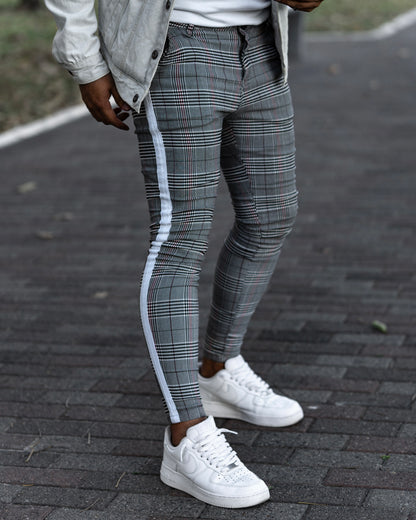 THE EMANUELE TROUSERS - GREY/WHITE