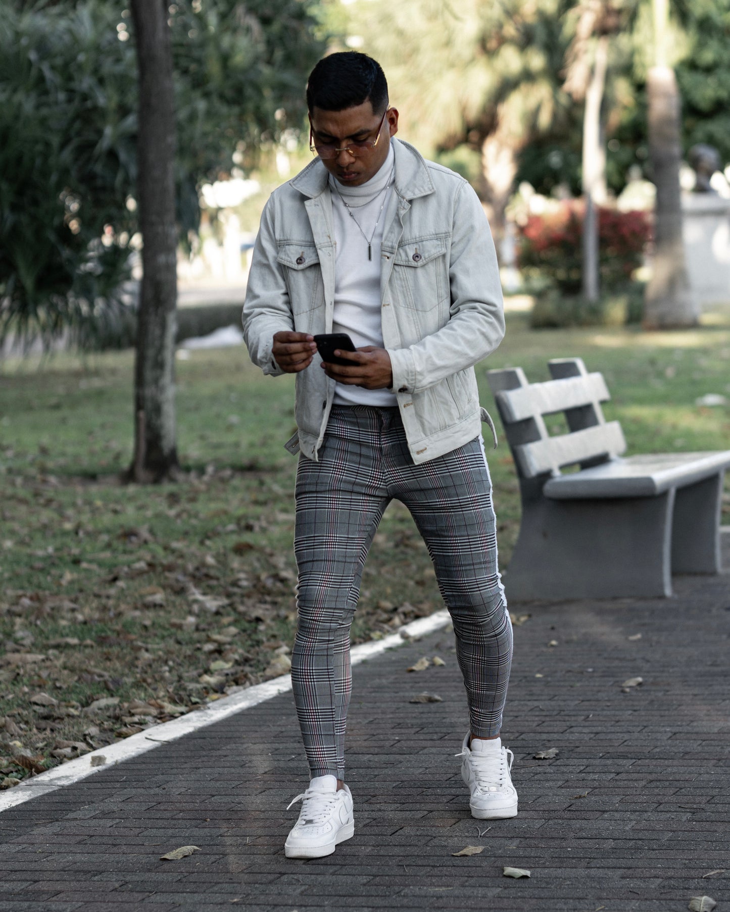 THE EMANUELE TROUSERS - GREY/WHITE