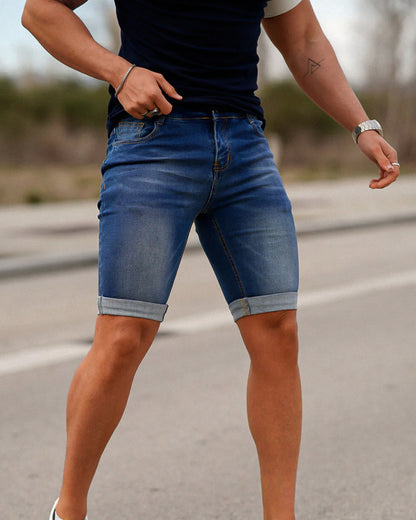 THE LUCENTE DENIM SHORTS - BLUE