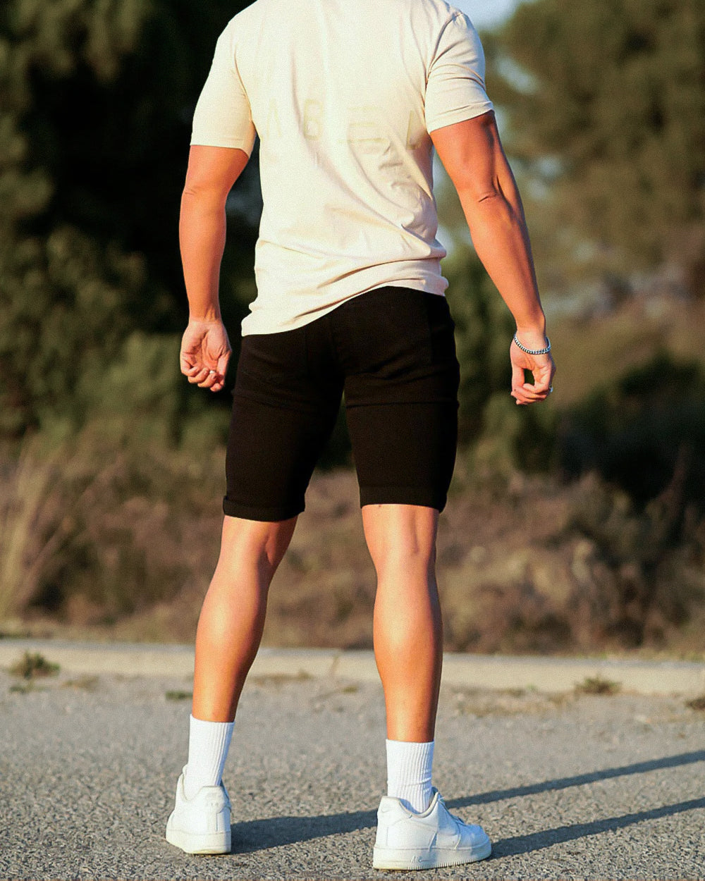 THE VITTORIO RIPPED DENIM SHORTS - BLACK
