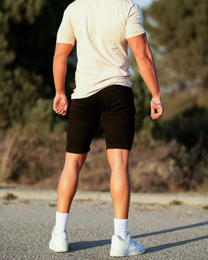 THE VITTORIO RIPPED DENIM SHORTS - BLACK