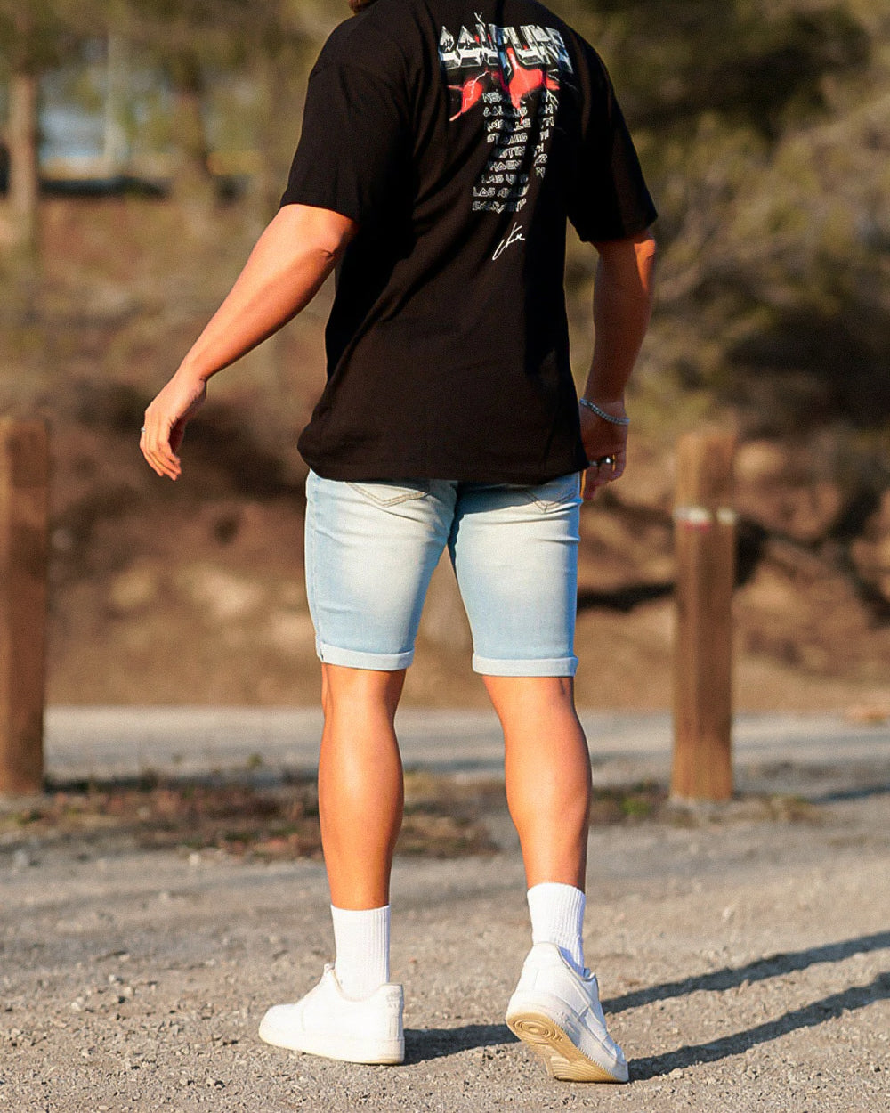 THE VITTORIO RIPPED DENIM SHORTS - LIGHT BLUE