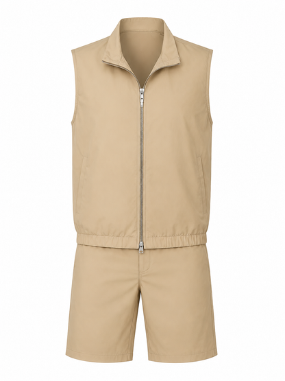 The Tech Gilet Set - Beige