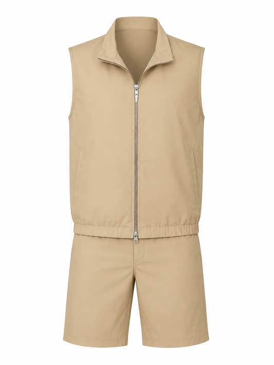 The Tech Gilet Set - Beige